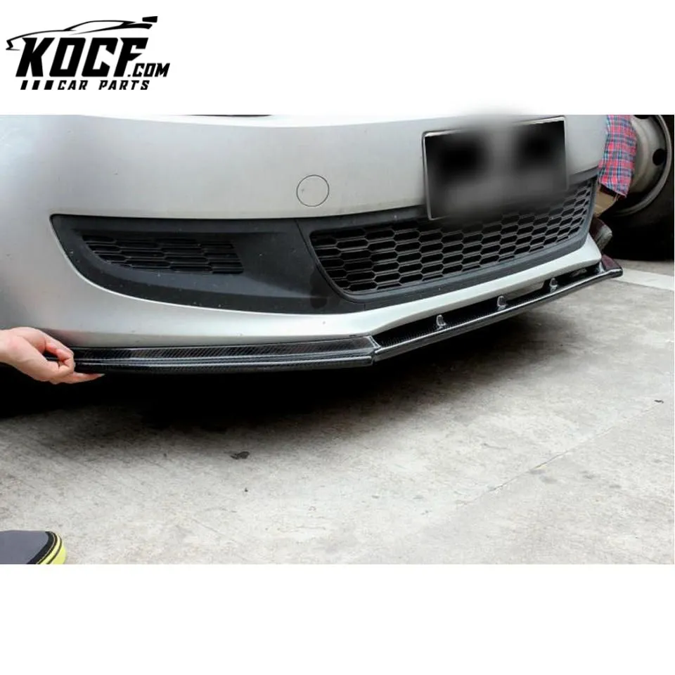 R Style Car Carbon Front Bumper Lip Spoiler for VW POLO 6 2011
