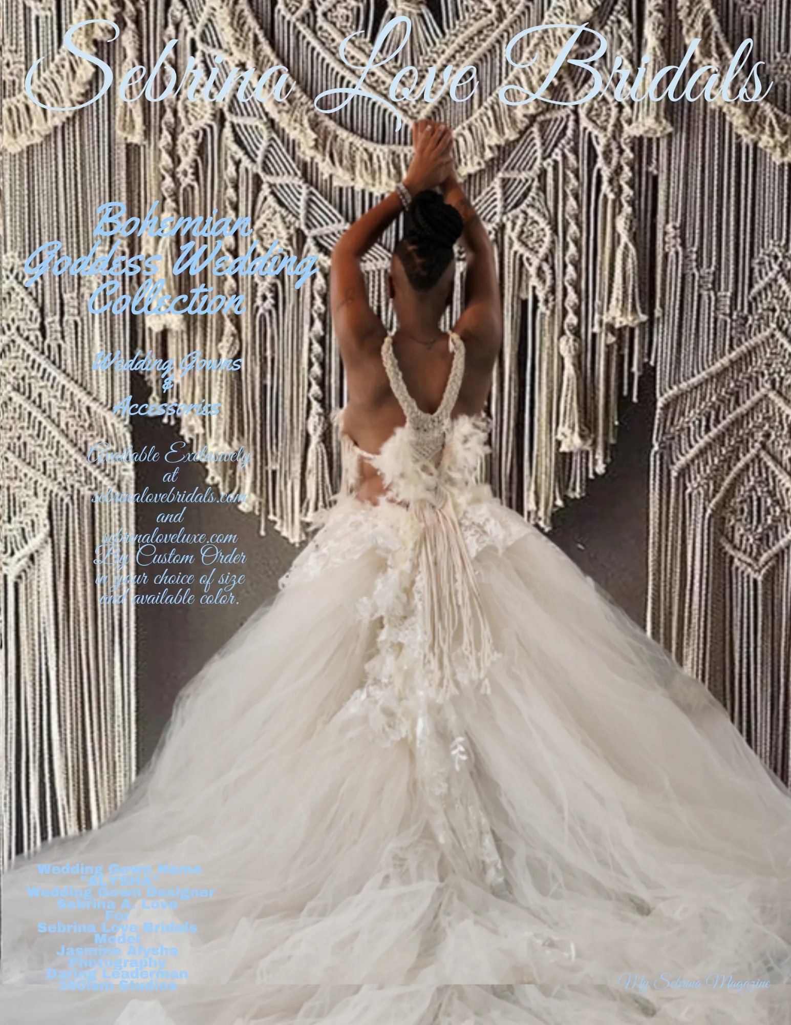 Sample Gown Set Only "ALYSHA" Ivory Macrame, Tulle & Lace Wedding Ballgown Set