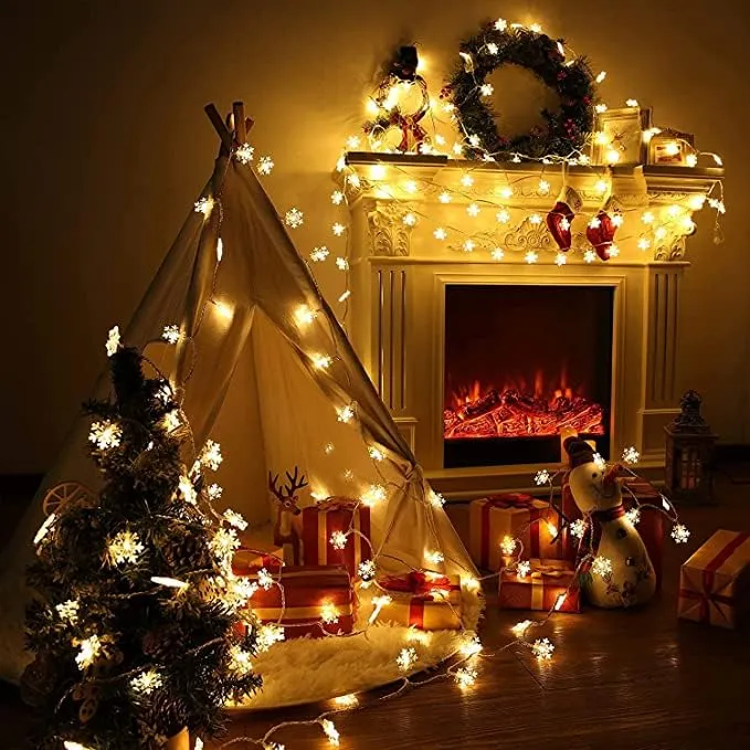 Shoppy Assist-Combo Delight Pack of TEALIGHT_100Pcs (2hr_Burn time)   Warm White_4mtrs 14LED SNOWLIGHT (1Pc)__Home Decoration Long-Lasting Decor,Diwali,Festival,Christmas,New Year,Gift,Light