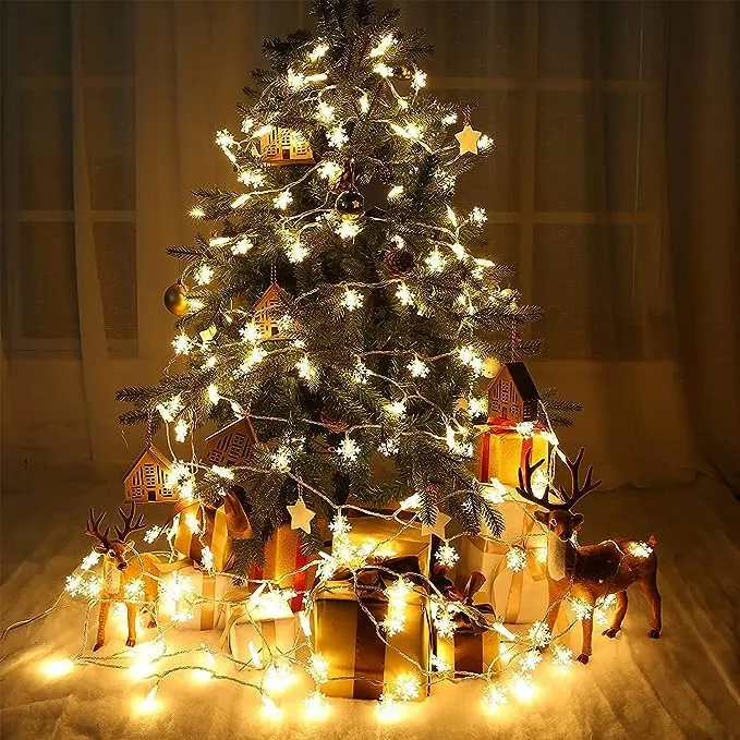 Shoppy Assist-Combo Delight Pack of TEALIGHT_100Pcs (2hr_Burn time)   Warm White_4mtrs 14LED SNOWLIGHT (1Pc)__Home Decoration Long-Lasting Decor,Diwali,Festival,Christmas,New Year,Gift,Light