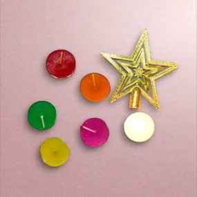Shoppy Assist-Pack of 100_MultiColored Unscented Smokeless Wax Tealights,with Burn time 2hrs_Candle Home Decoration Long-Lasting decor,Diwali,Festival,Christmas,New Year,Gift,Light starts@ Rs 299