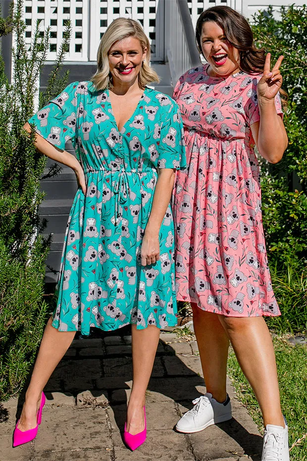 Siena Green Koala Dress