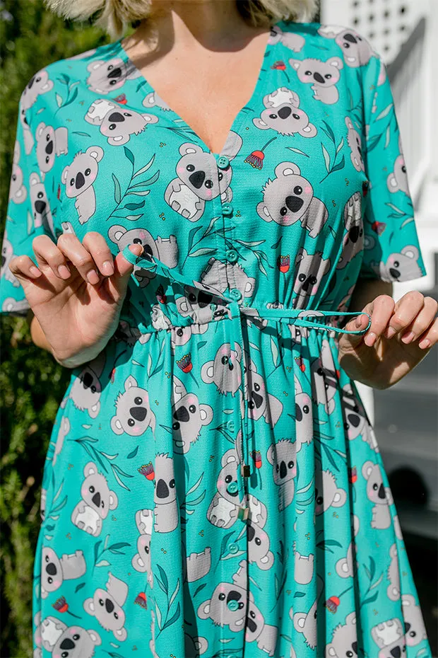 Siena Green Koala Dress