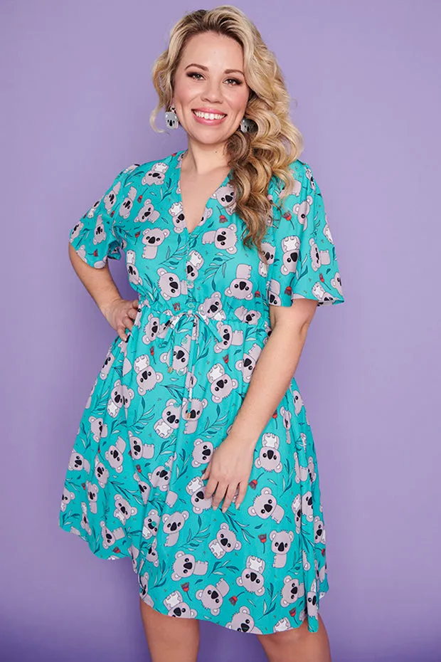 Siena Green Koala Dress