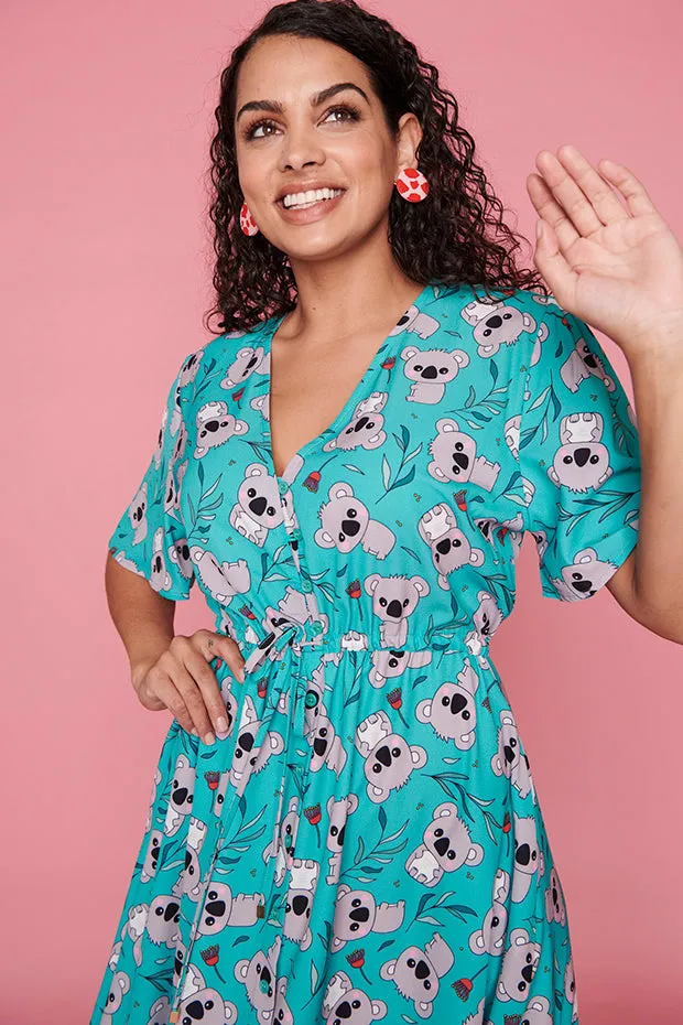 Siena Green Koala Dress