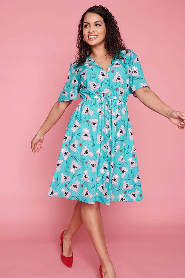 Siena Green Koala Dress