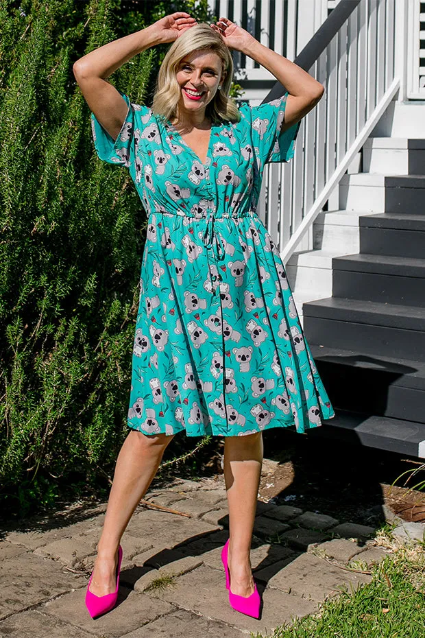 Siena Green Koala Dress