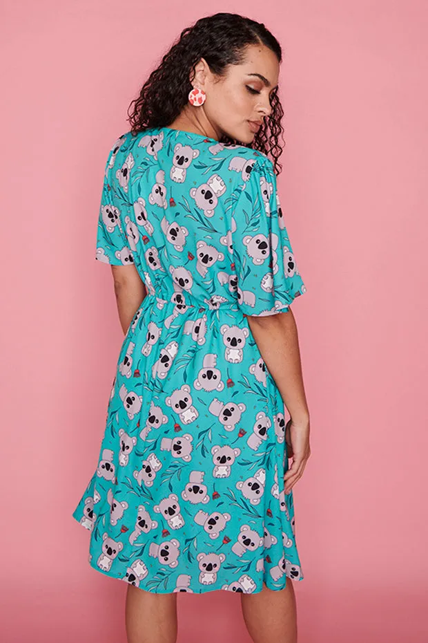 Siena Green Koala Dress