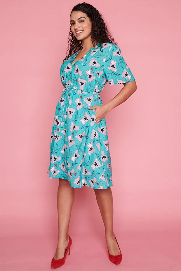Siena Green Koala Dress