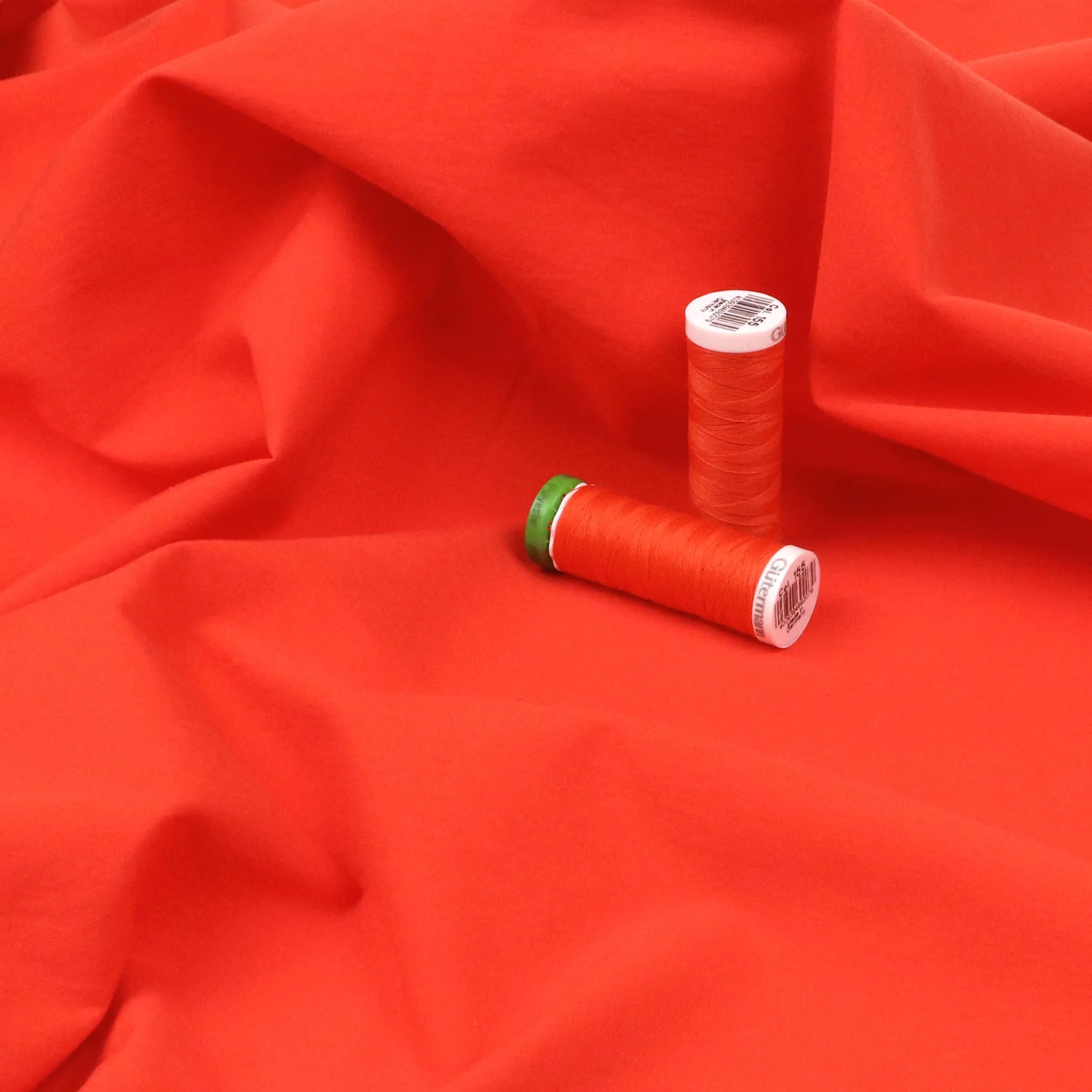 Stone Washed Cotton Poplin - Orange