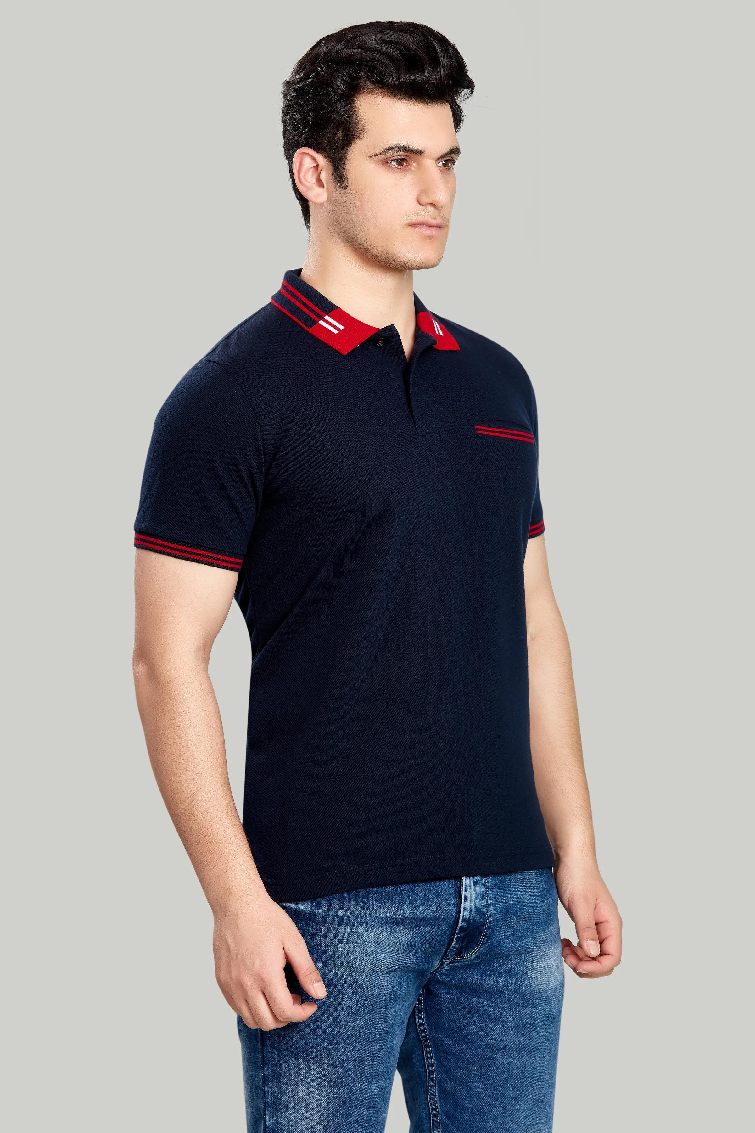 Tipped Collar Solid Polo