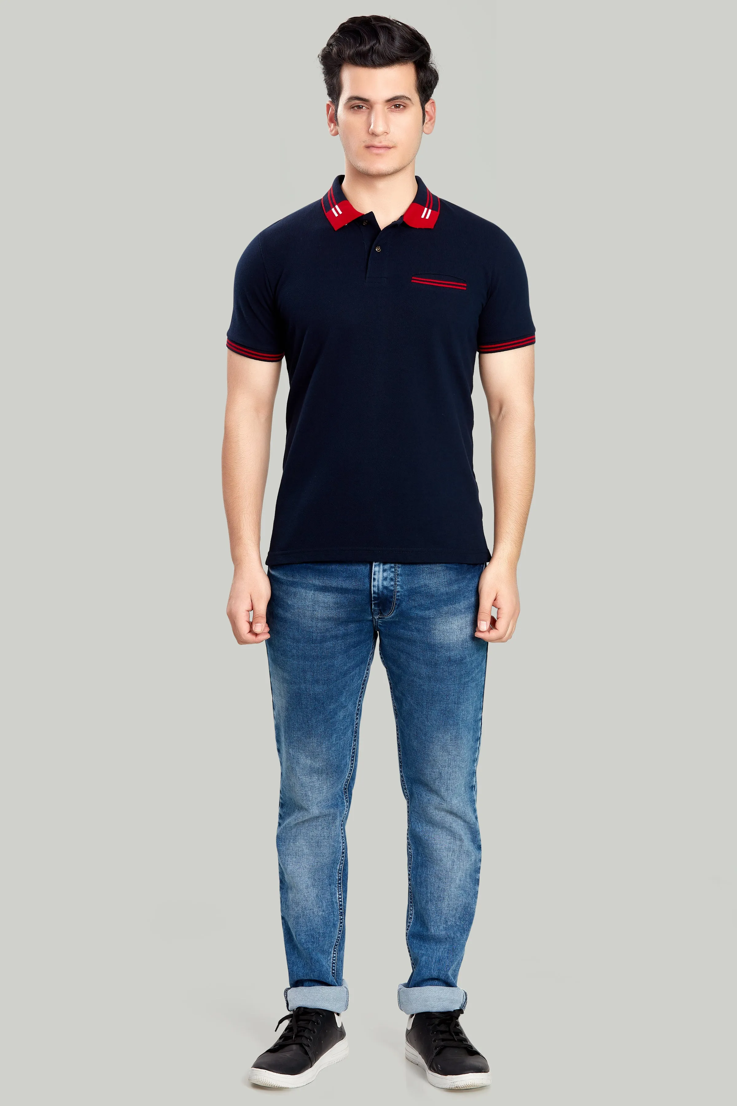 Tipped Collar Solid Polo