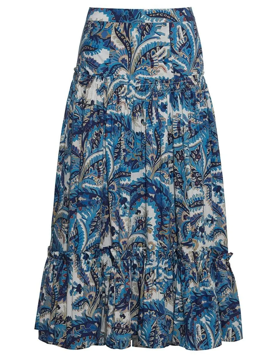 Tisbury Paisley Midi Skirt