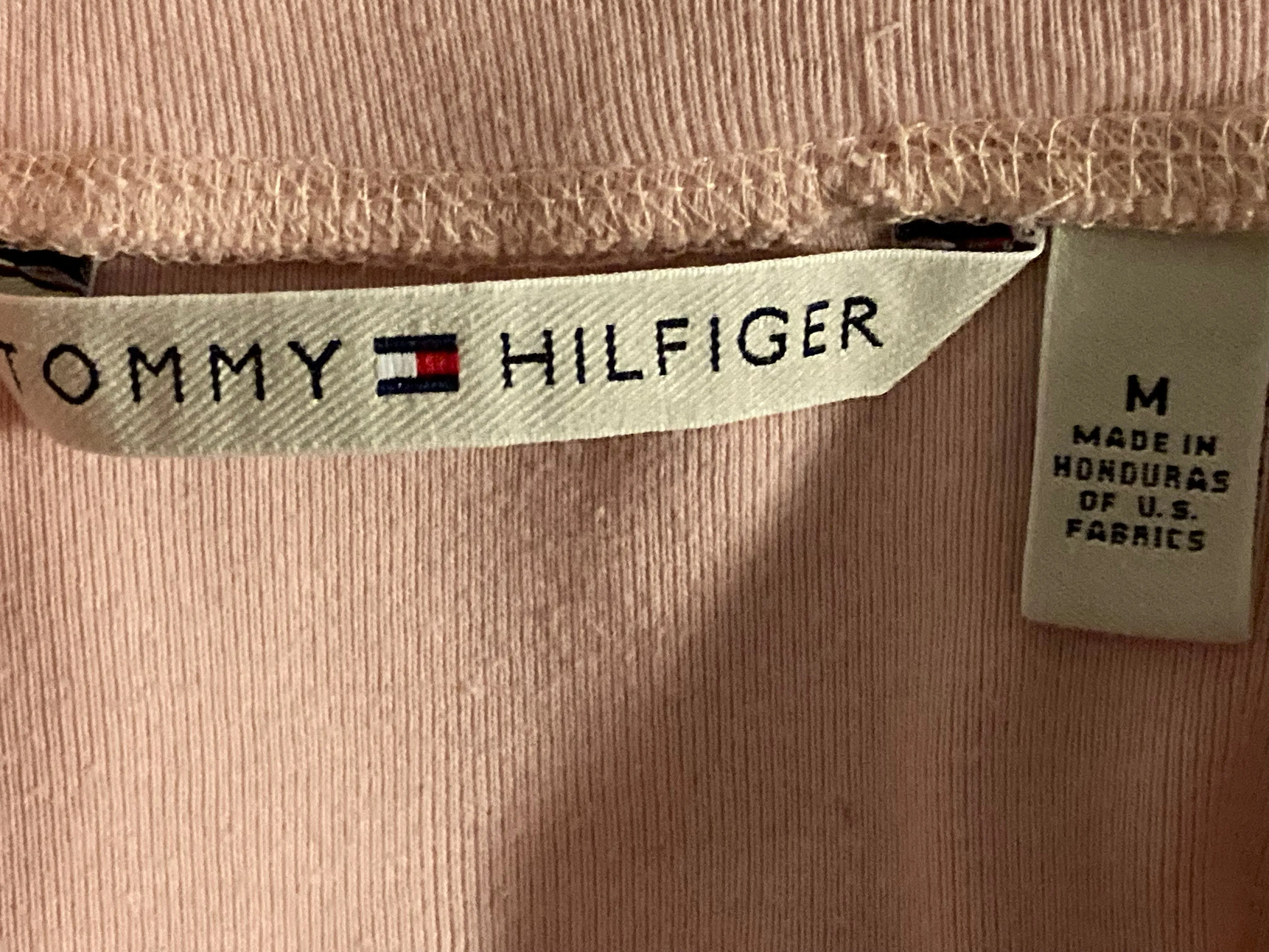 TOMMY HILFIGER Embroidered Logo Adult Women M MD Medium Pink Long Sleeve Sweater 2006