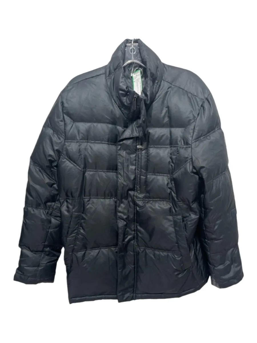 Tumi Size M Black Synthetic Solid Puffer Zip Up Men's Jacket