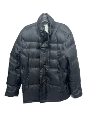 Tumi Size M Black Synthetic Solid Puffer Zip Up Men's Jacket