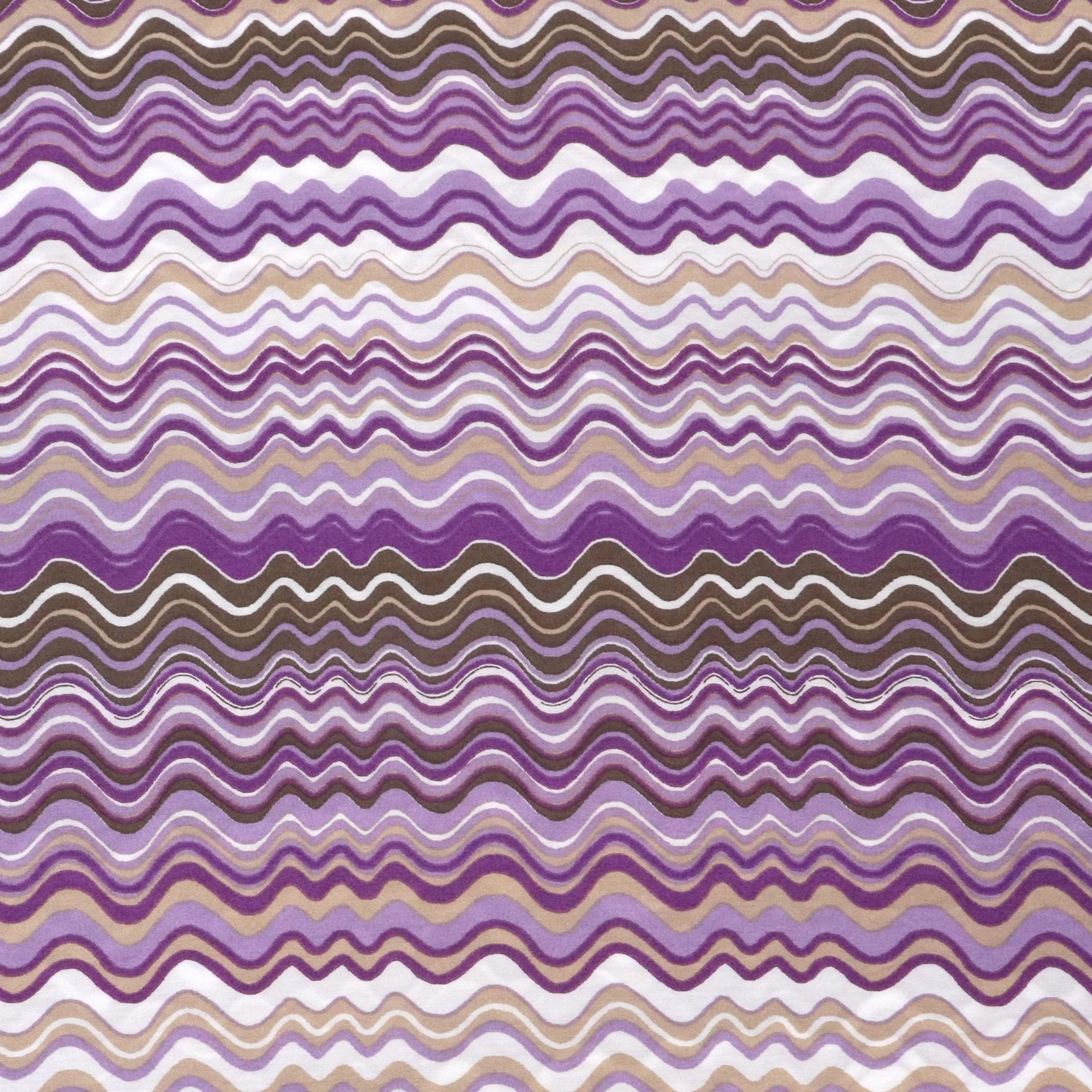 Viscose Blend Crepe - Waves - Purple