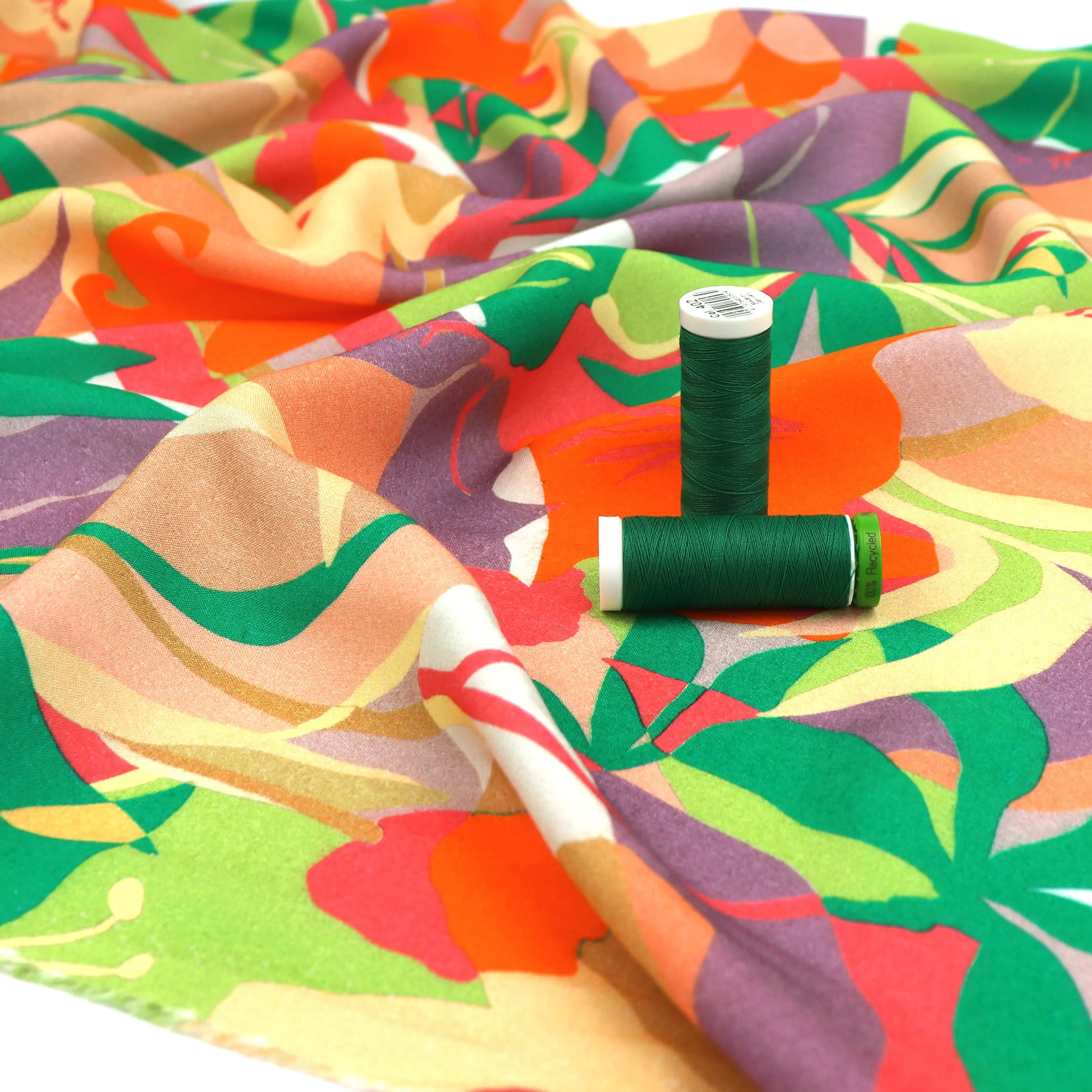 Viscose Lawn - Bright Tropical Flowers - SALE