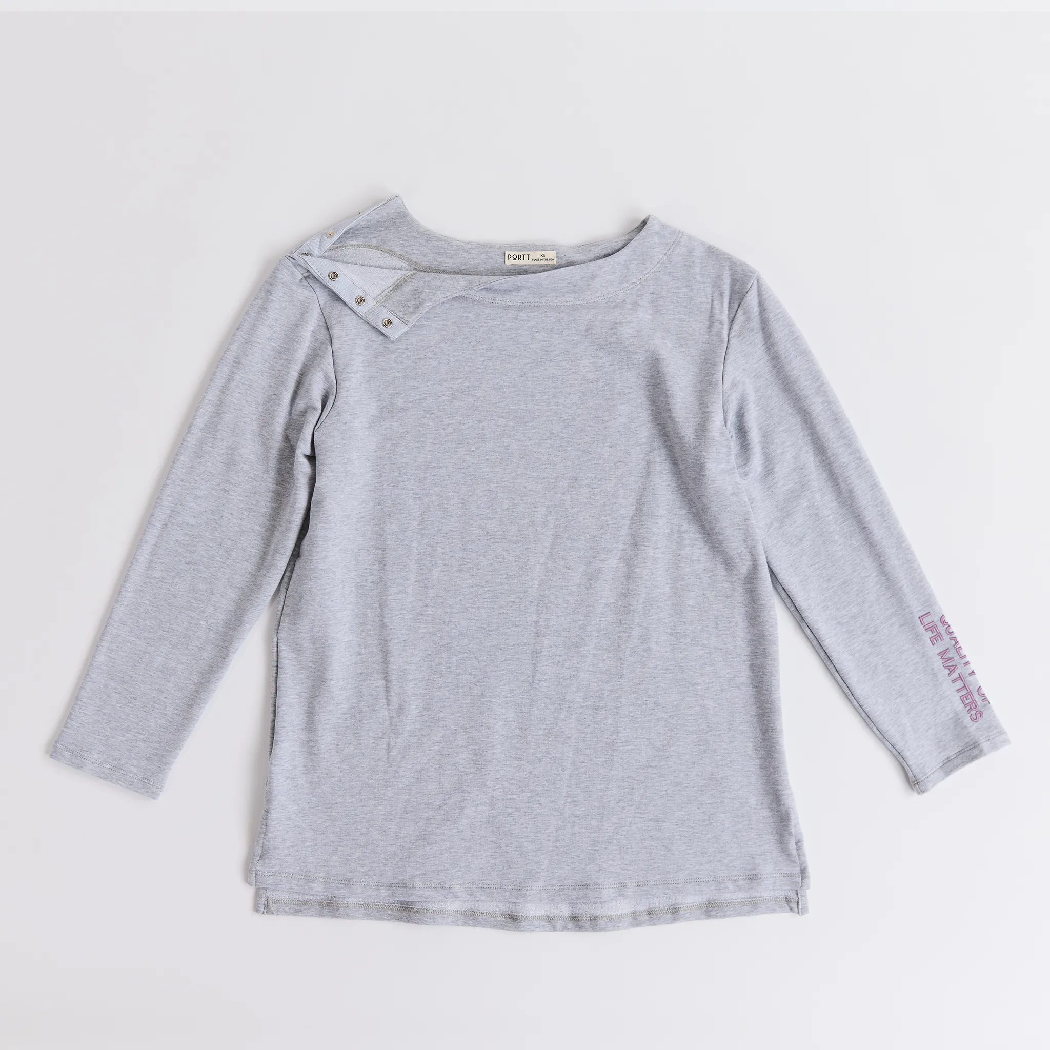 Well Beyond Breast Cancer Gray Long Sleeved Port Access Shirt