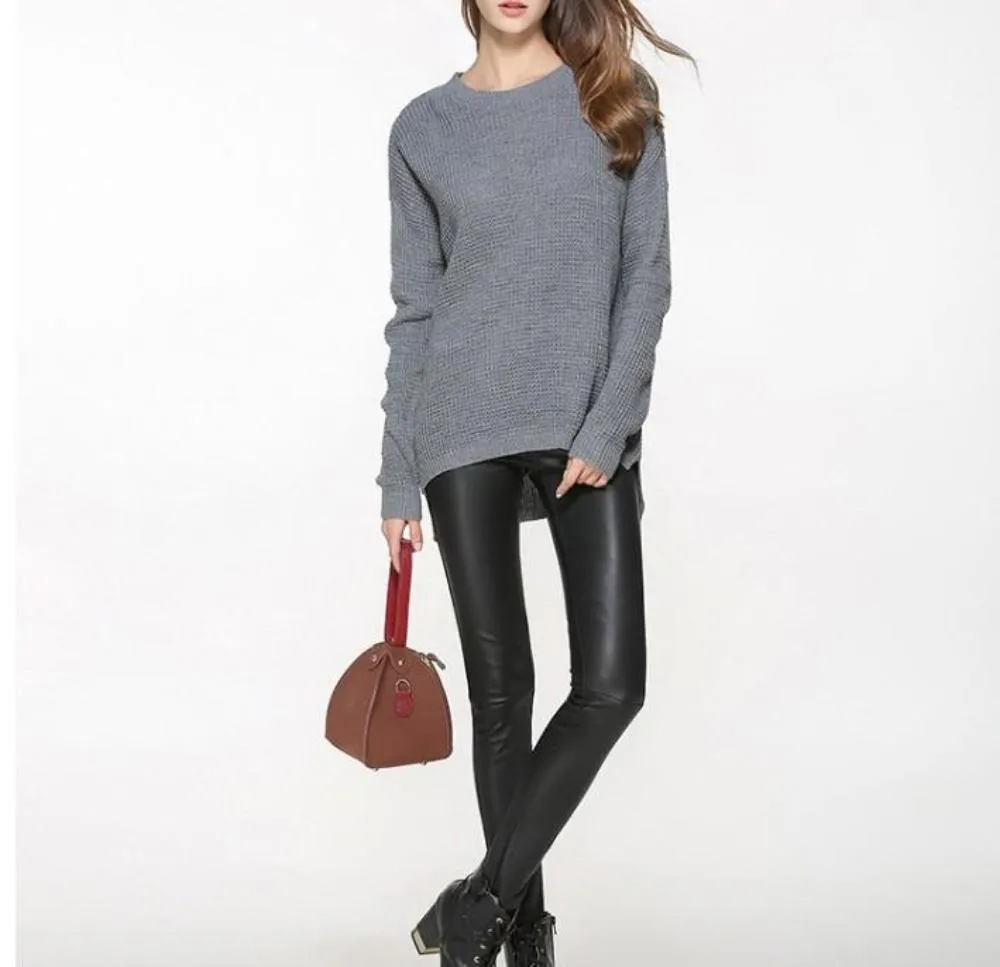 Womens Soft Round Neck Sweater