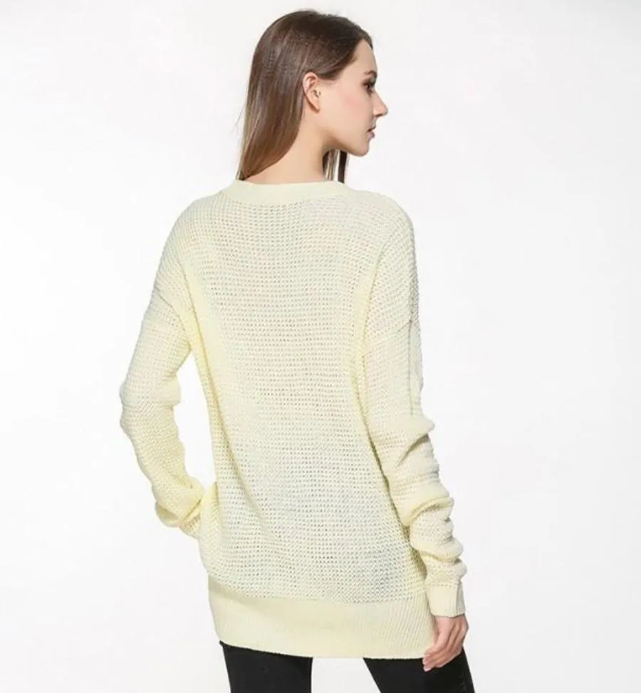 Womens Soft Round Neck Sweater
