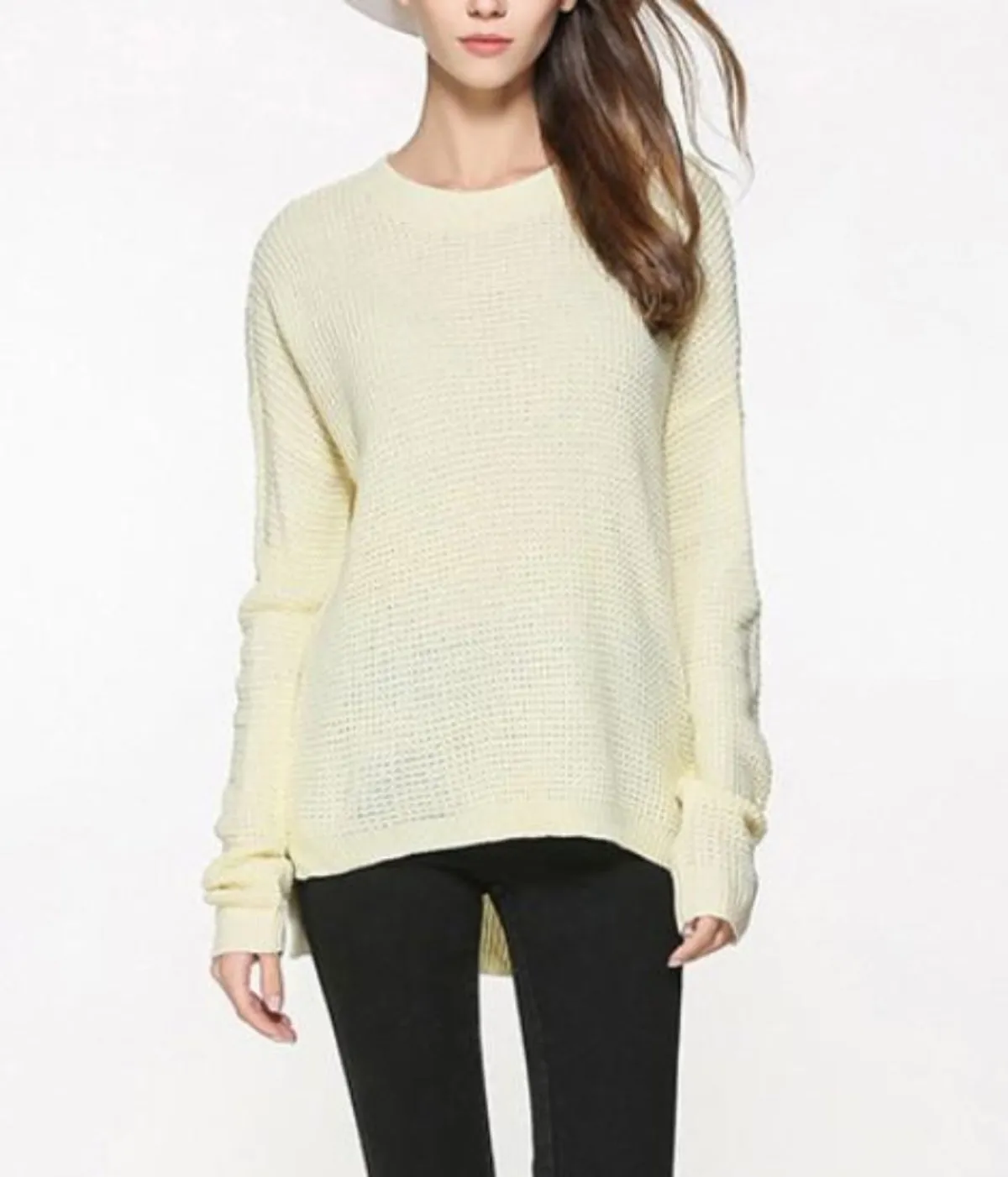 Womens Soft Round Neck Sweater