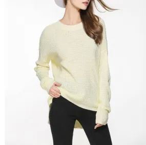 Womens Soft Round Neck Sweater