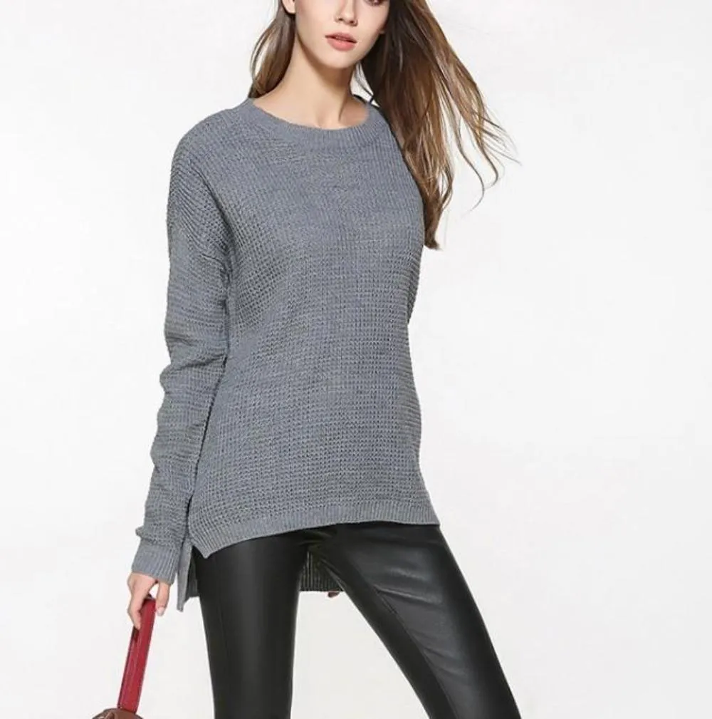 Womens Soft Round Neck Sweater