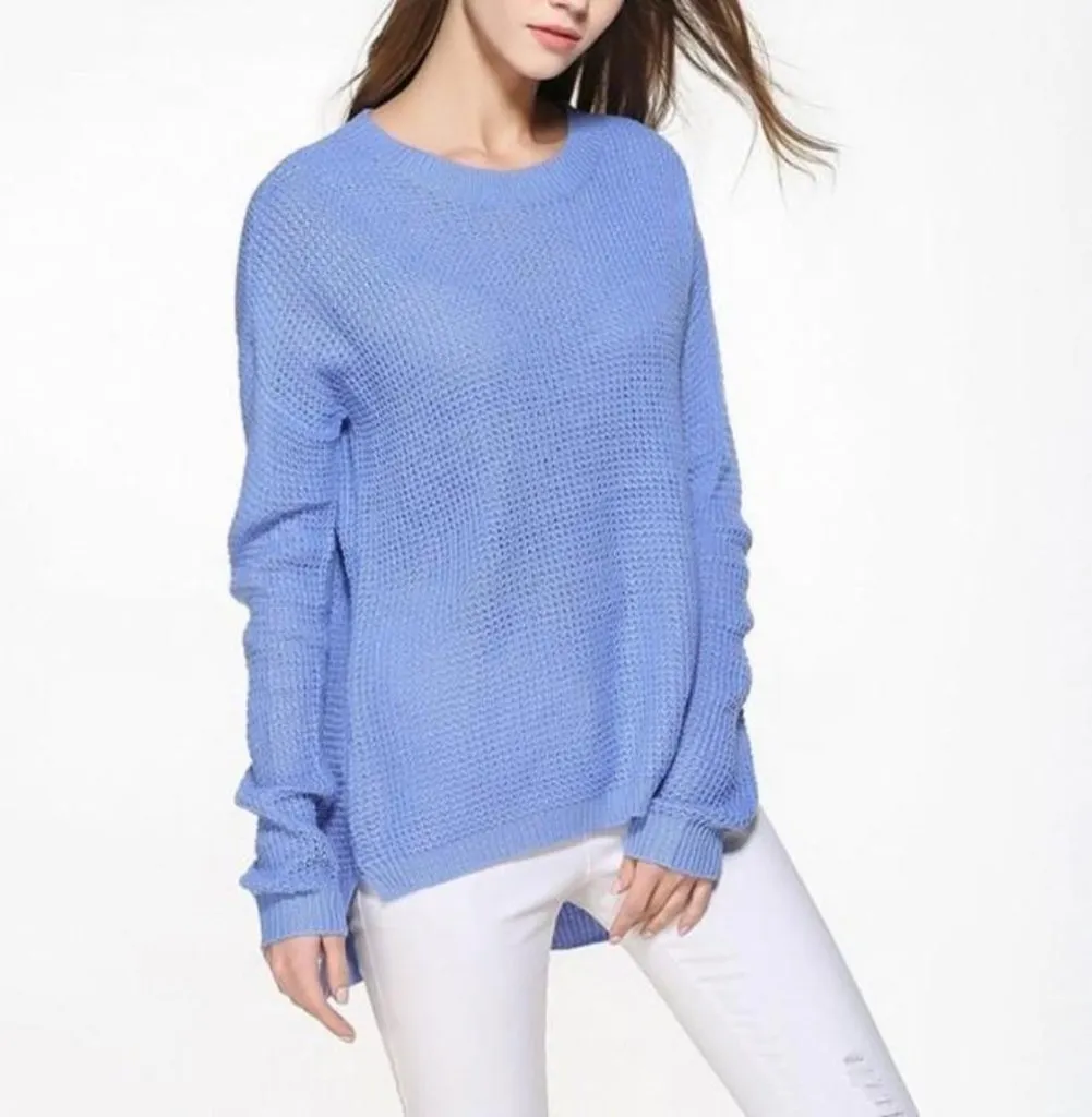 Womens Soft Round Neck Sweater