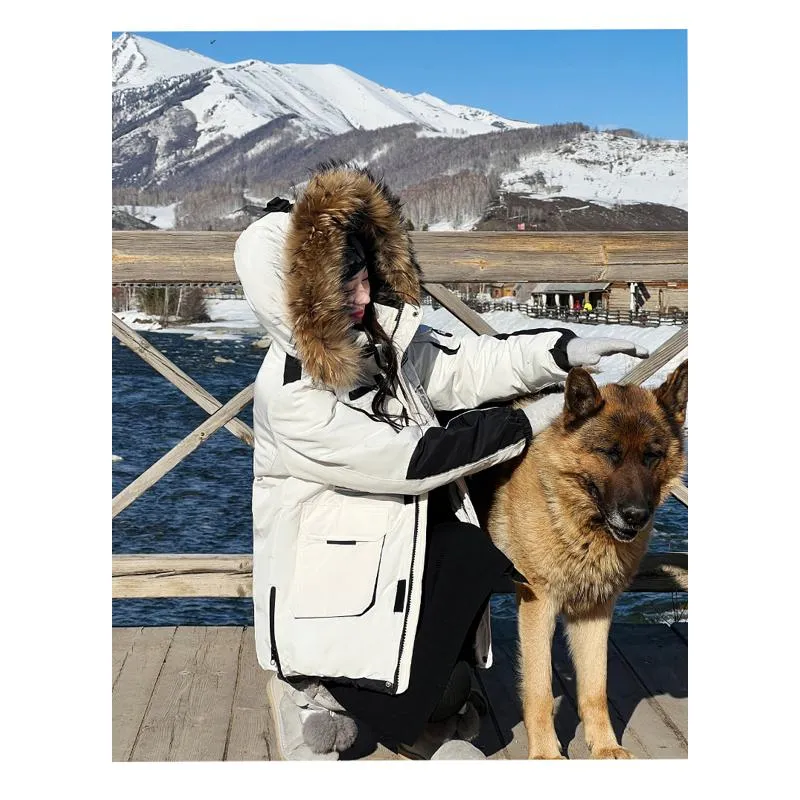 Workwear Style Thigh-Length Parka